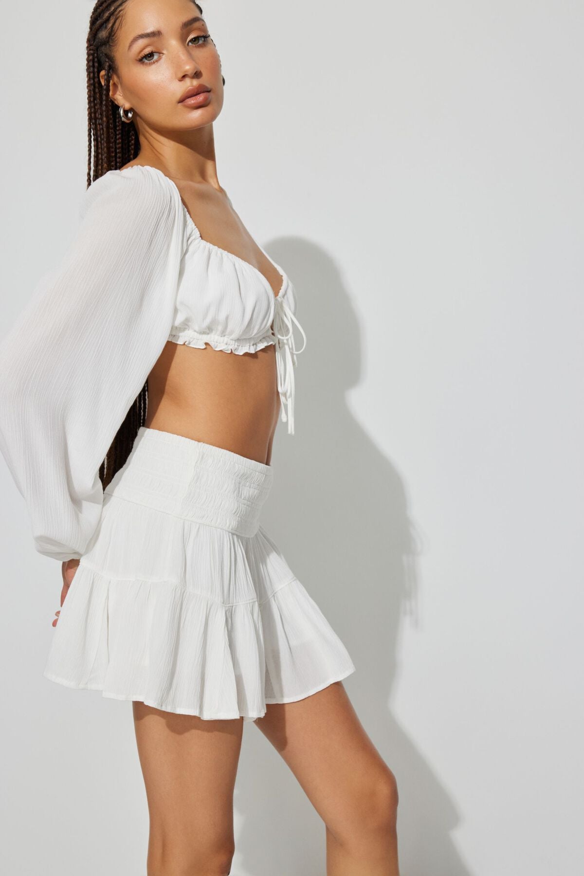 Mini-jupe à smocks Emmy