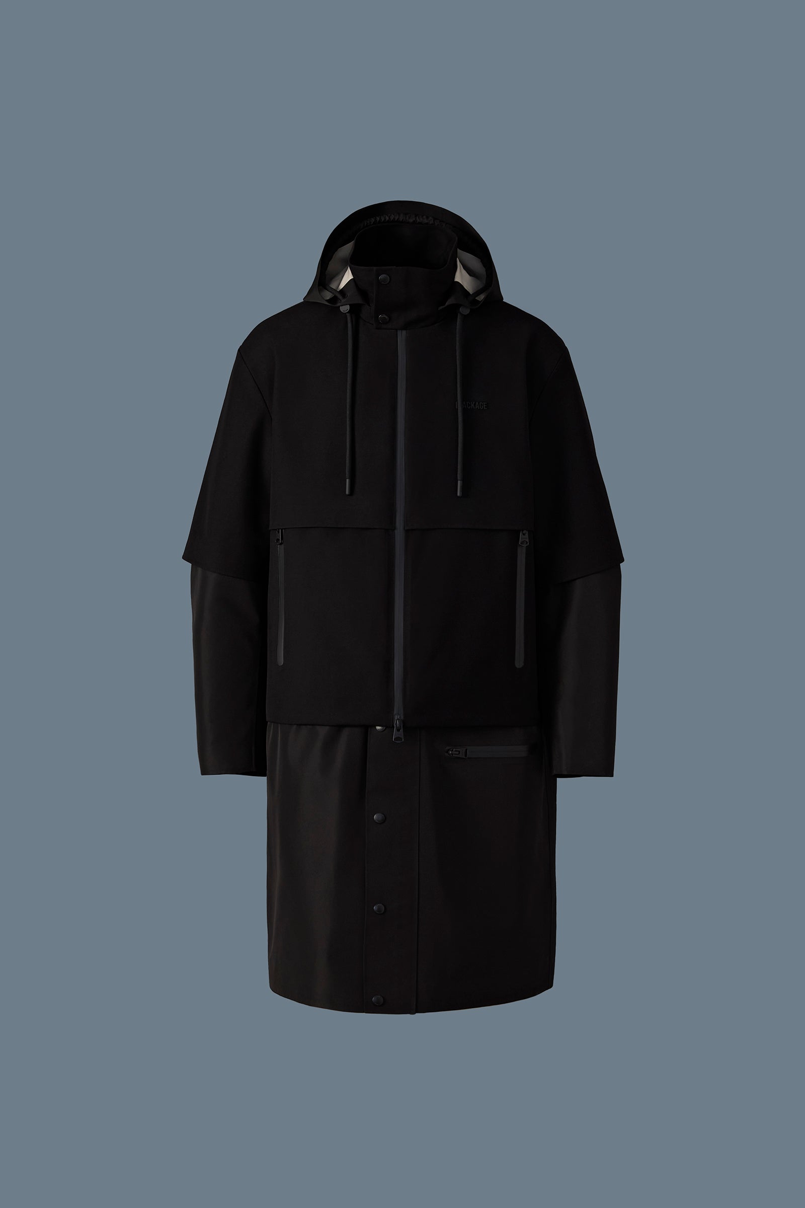 LANE Long Modular Raincoat