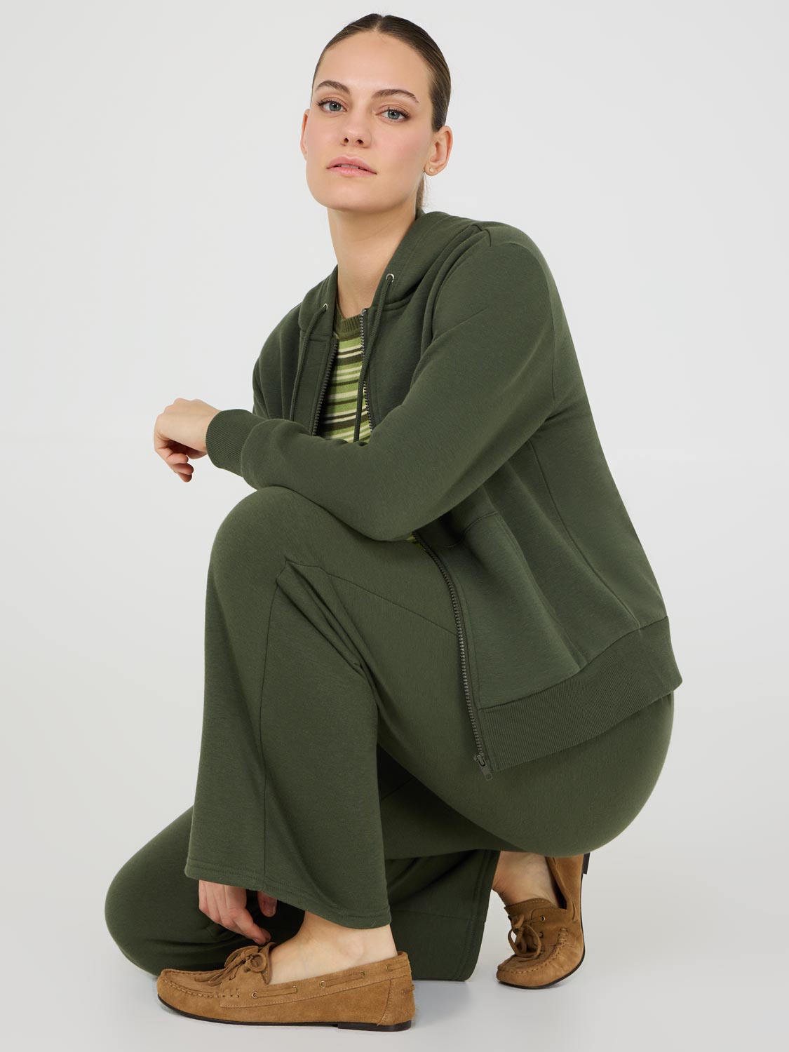 Pantalon polaire à jambes larges