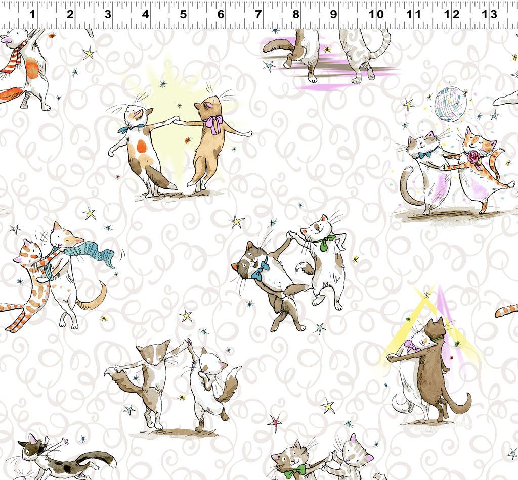 Tissus Clothworks Having A Ball Y3186-1 Blanc
