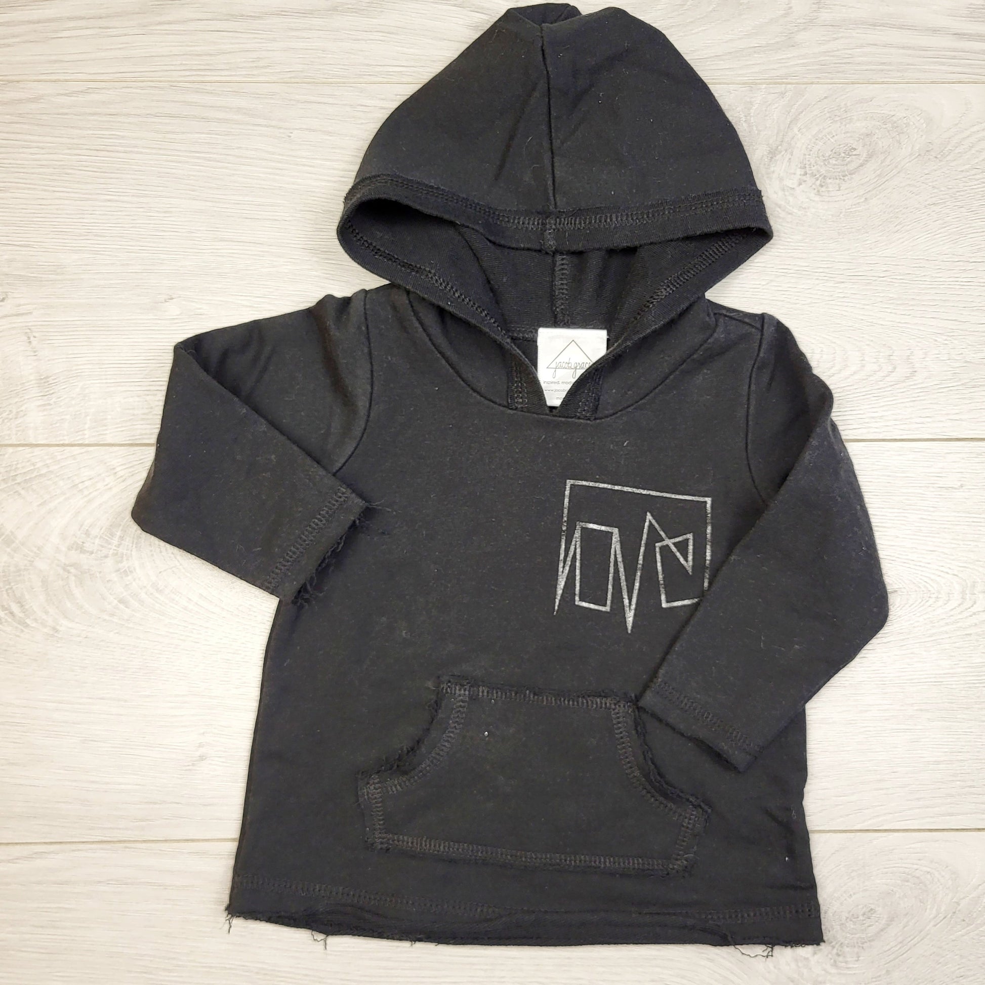 DMKY1 - Pull à capuche Jacob Grace avec ourlets à bords francs. Taille 6-12 mois