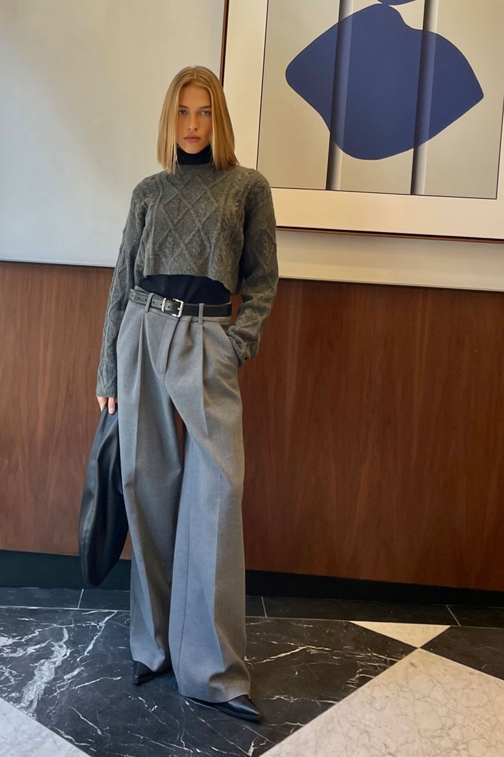 PANTALON À JAMBES LARGES