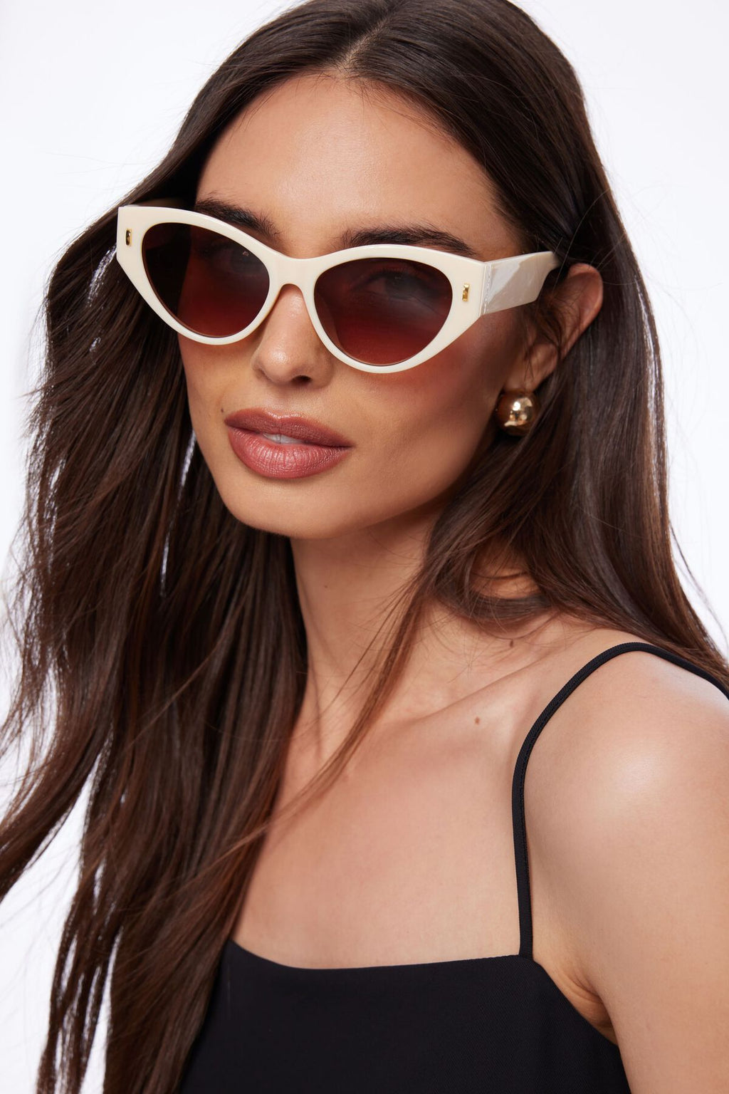 Classic Wide Arm Cat-Eye Sunglasses