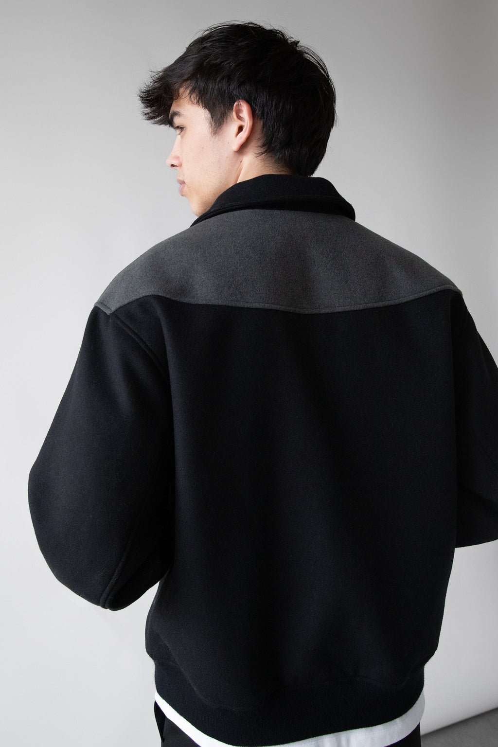 BLOUSON BOMBER EN LAINE MÉLANGÉE D'INSPIRATION WESTERN