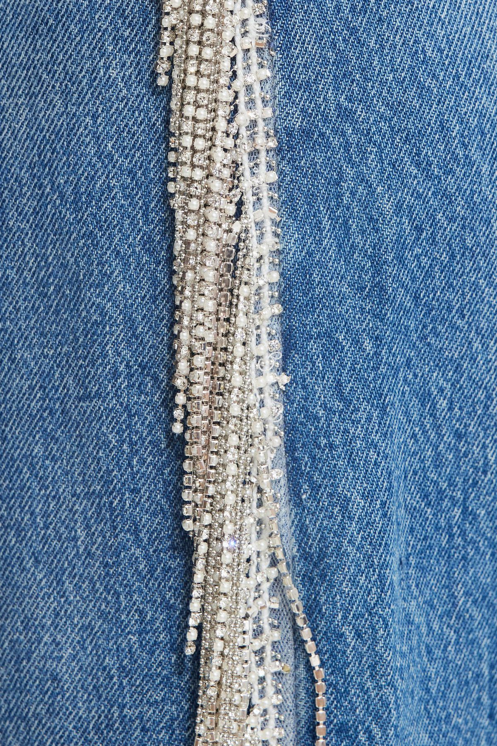 Mika Rhinestone Fringe Relaxed Straight Jeans