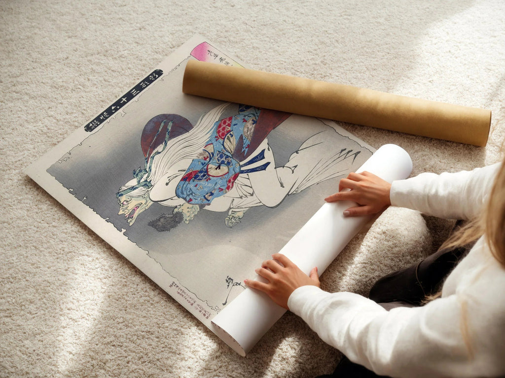 Yoshitoshi Tsukioka Witch Print : art japonais vintage de la gravure sur bois
