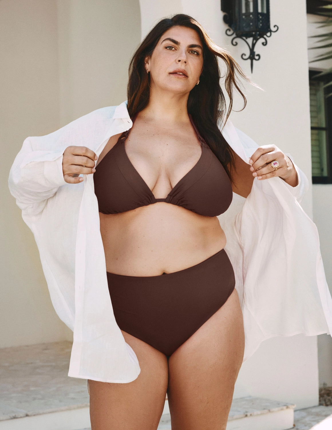 Bas de bikini taille haute sculptant