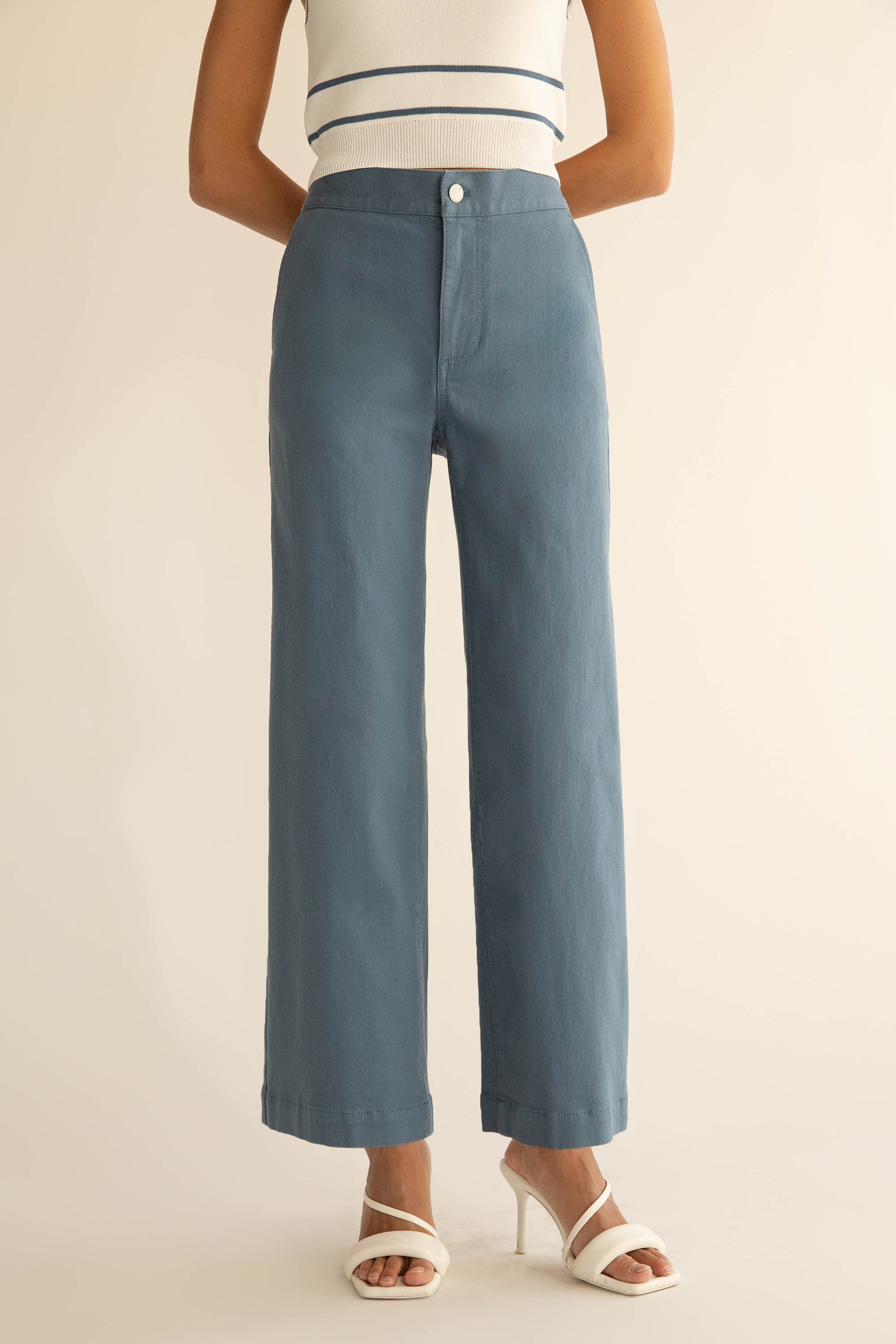PANTALON LARGE EN SERGÉ LONG