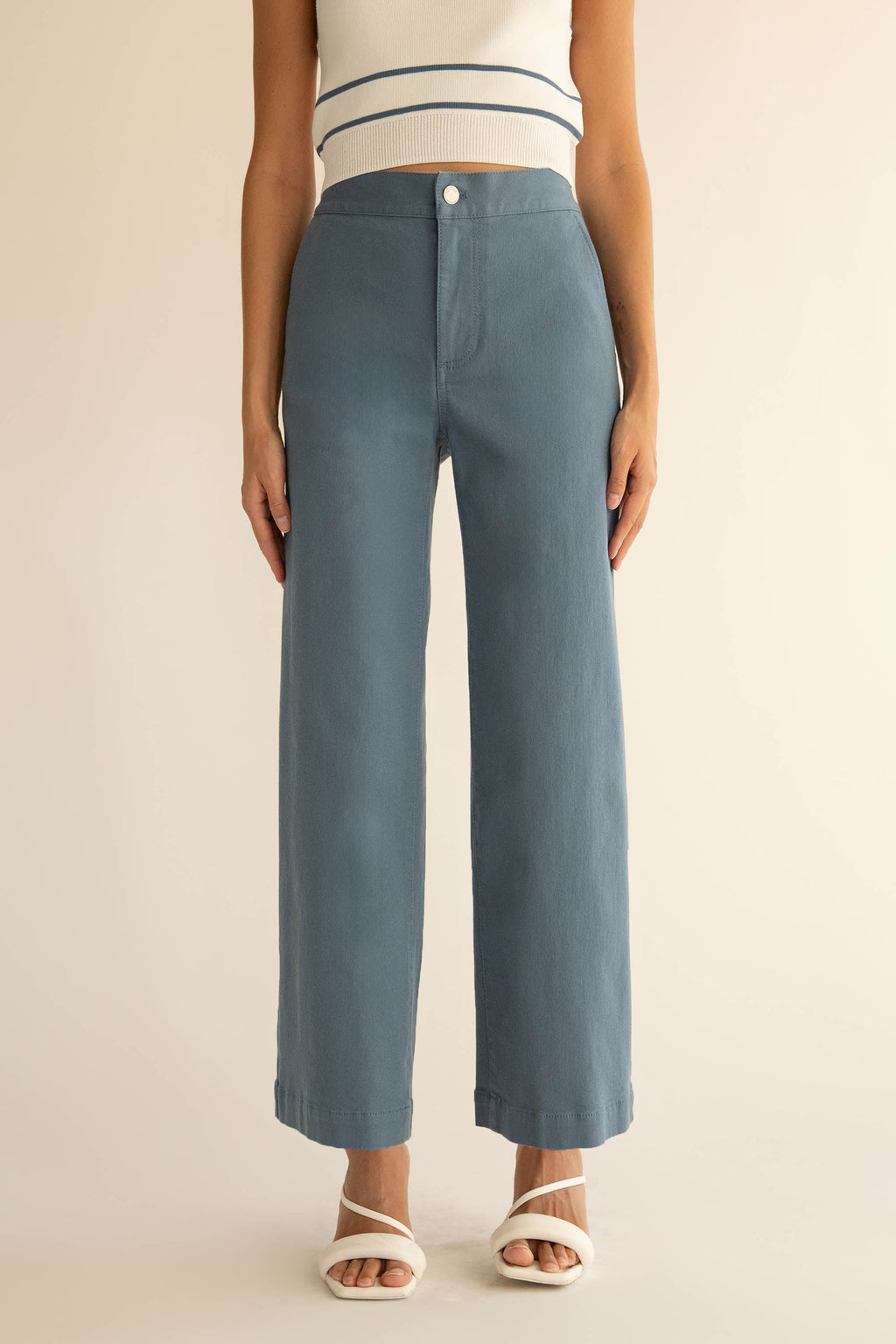 PANTALON LARGE EN SERGÉ LONG