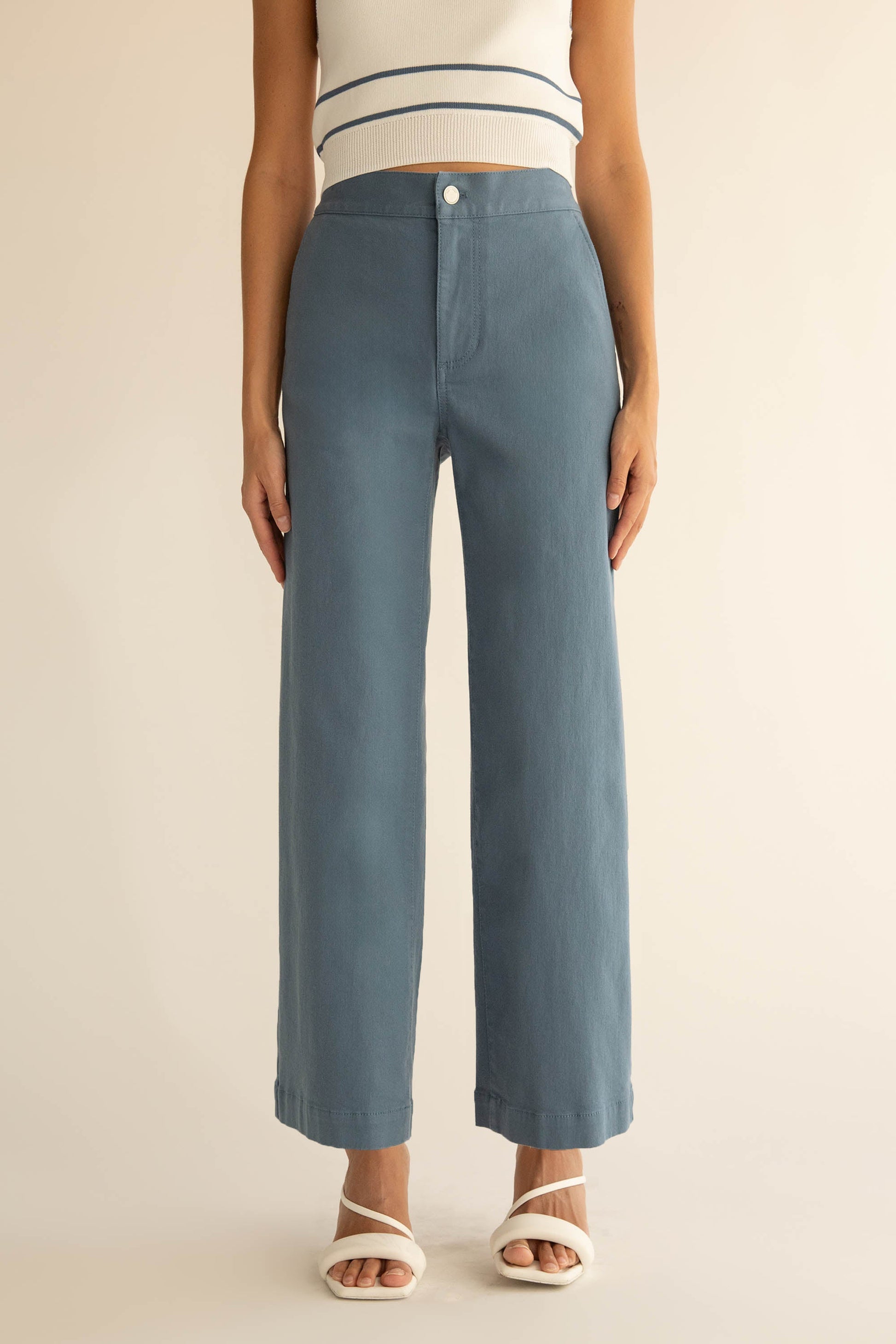 PANTALON LARGE EN SERGÉ LONG