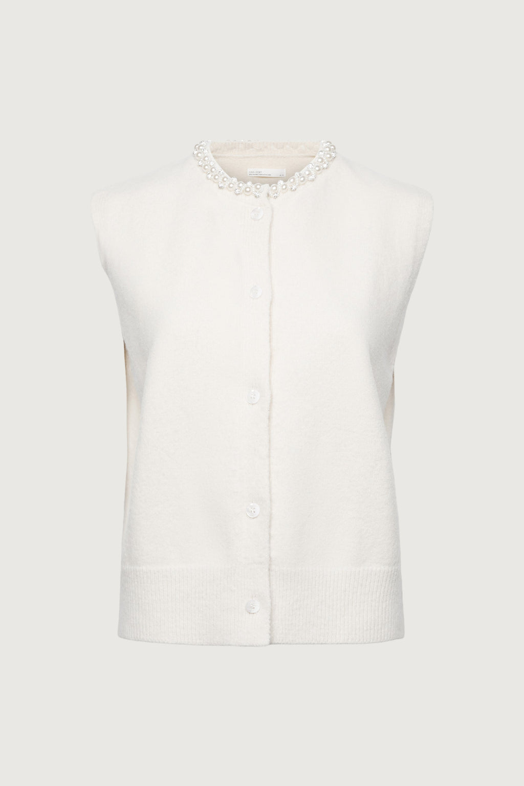 GILET À COL PERLÉ