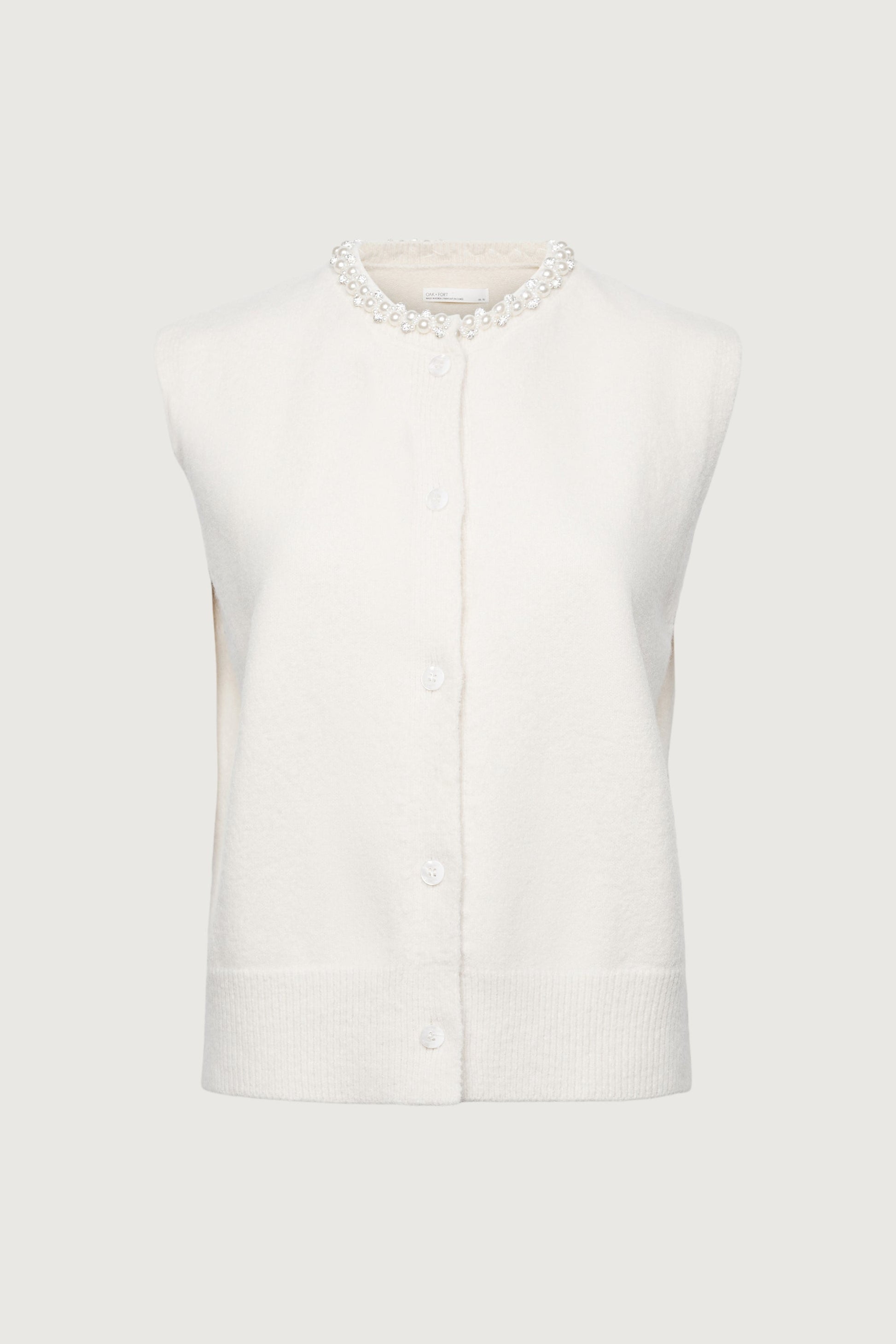 GILET À COL PERLÉ