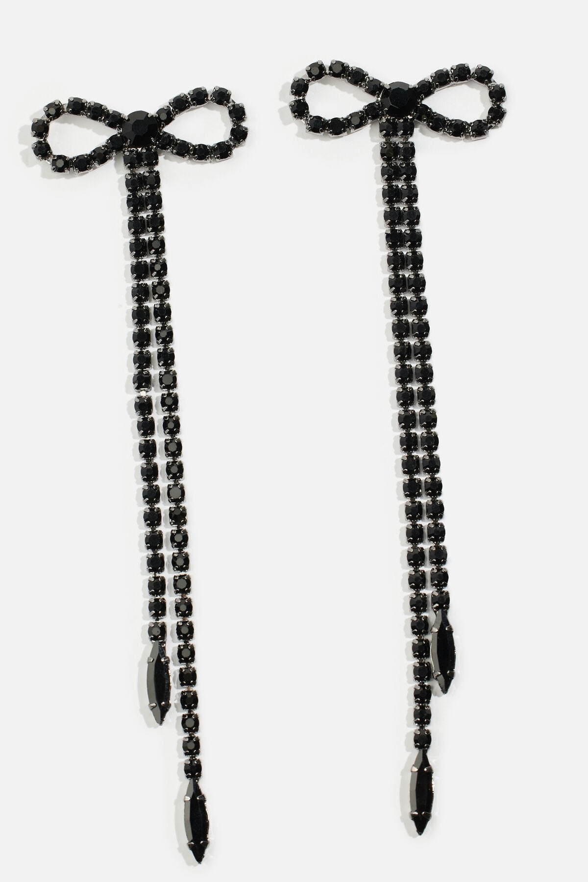 Boucles d'oreilles surdimensionnées avec nœud en pierres précieuses suspendues